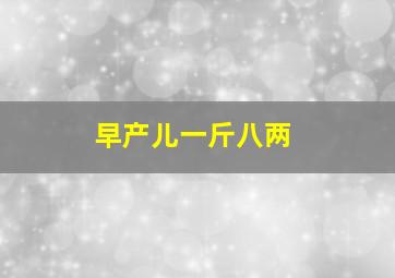 早产儿一斤八两