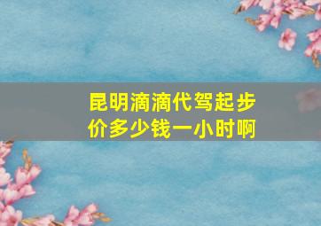 昆明滴滴代驾起步价多少钱一小时啊