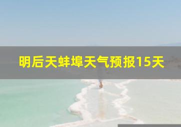 明后天蚌埠天气预报15天