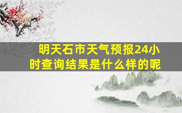 明天石市天气预报24小时查询结果是什么样的呢