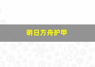 明日方舟护甲