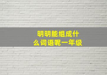 明明能组成什么词语呢一年级