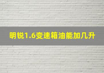 明锐1.6变速箱油能加几升