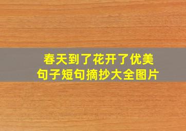 春天到了花开了优美句子短句摘抄大全图片