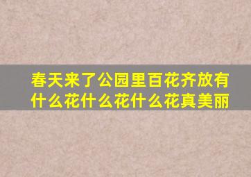 春天来了公园里百花齐放有什么花什么花什么花真美丽