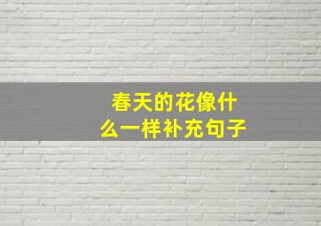 春天的花像什么一样补充句子