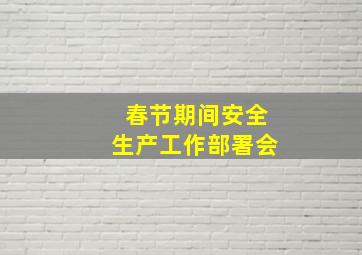 春节期间安全生产工作部署会