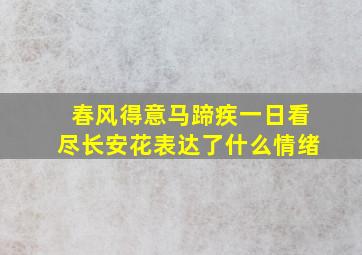 春风得意马蹄疾一日看尽长安花表达了什么情绪