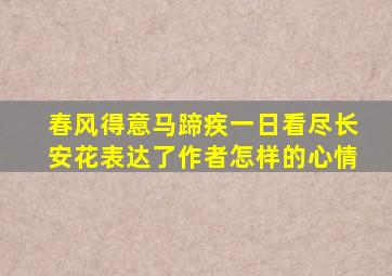 春风得意马蹄疾一日看尽长安花表达了作者怎样的心情