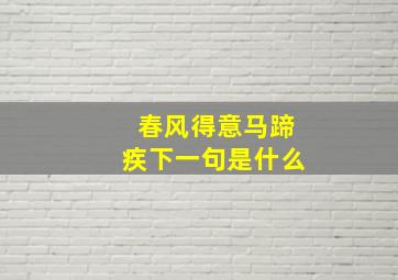 春风得意马蹄疾下一句是什么