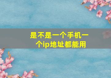 是不是一个手机一个ip地址都能用