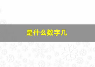 是什么数字几