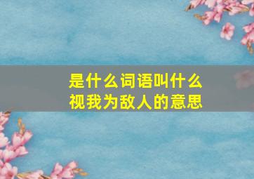 是什么词语叫什么视我为敌人的意思