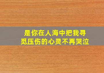 是你在人海中把我寻觅压伤的心灵不再哭泣