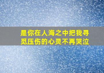 是你在人海之中把我寻觅压伤的心灵不再哭泣