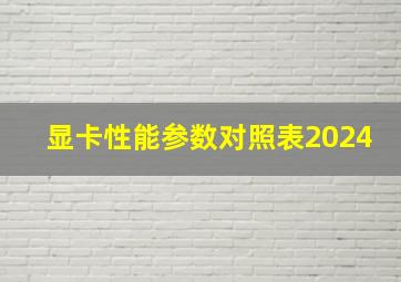 显卡性能参数对照表2024