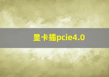 显卡插pcie4.0