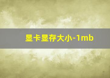 显卡显存大小-1mb