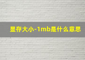 显存大小-1mb是什么意思