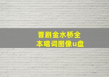 晋剧金水桥全本唱词图像u盘