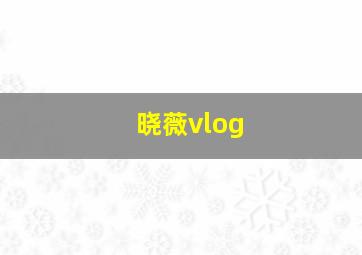 晓薇vlog