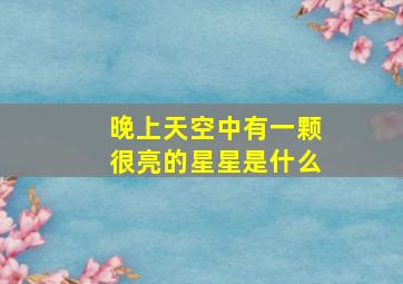 晚上天空中有一颗很亮的星星是什么