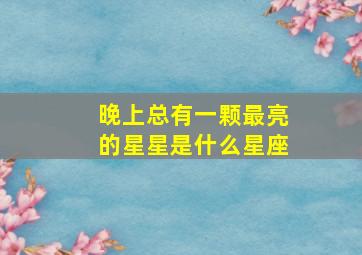 晚上总有一颗最亮的星星是什么星座