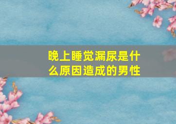 晚上睡觉漏尿是什么原因造成的男性