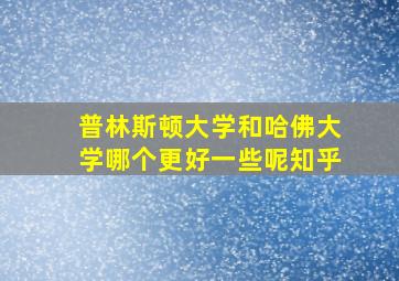 普林斯顿大学和哈佛大学哪个更好一些呢知乎