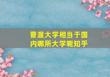 普渡大学相当于国内哪所大学呢知乎