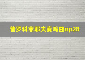 普罗科菲耶夫奏鸣曲op28