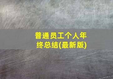 普通员工个人年终总结(最新版)