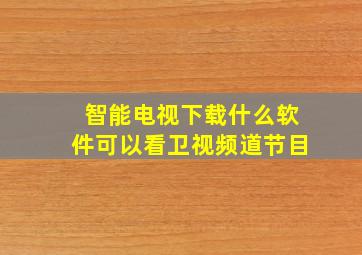 智能电视下载什么软件可以看卫视频道节目