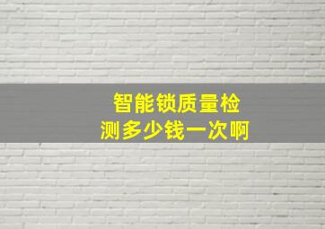 智能锁质量检测多少钱一次啊