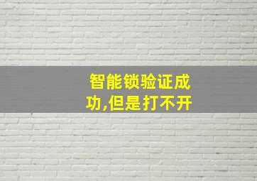 智能锁验证成功,但是打不开