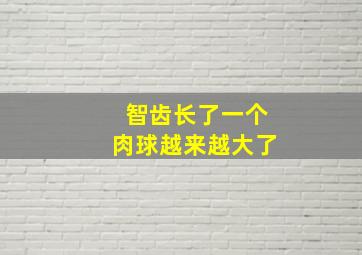 智齿长了一个肉球越来越大了