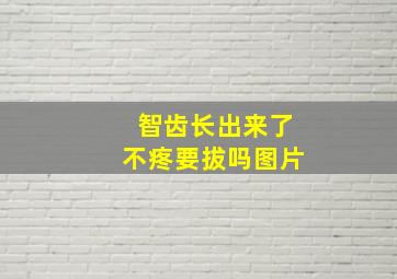 智齿长出来了不疼要拔吗图片