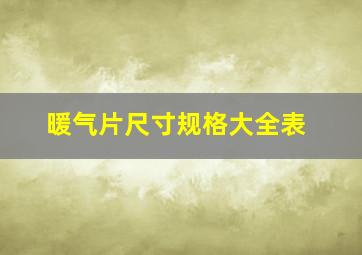 暖气片尺寸规格大全表