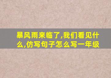 暴风雨来临了,我们看见什么,仿写句子怎么写一年级