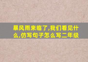 暴风雨来临了,我们看见什么,仿写句子怎么写二年级