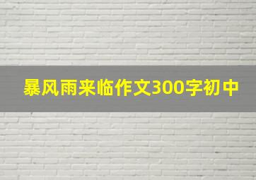 暴风雨来临作文300字初中