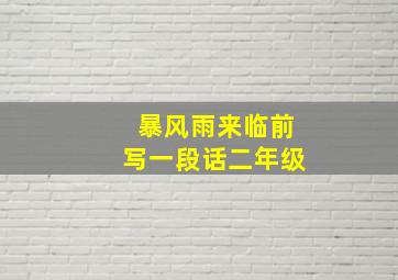 暴风雨来临前写一段话二年级