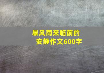 暴风雨来临前的安静作文600字