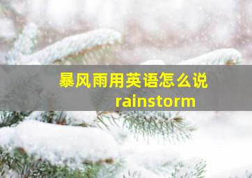 暴风雨用英语怎么说rainstorm