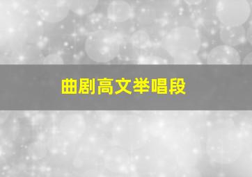 曲剧高文举唱段