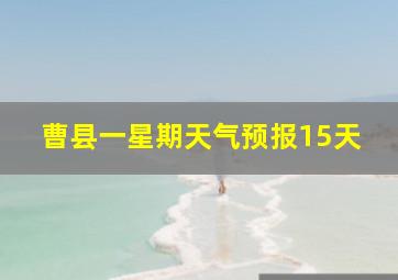 曹县一星期天气预报15天