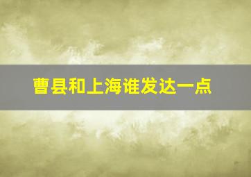 曹县和上海谁发达一点