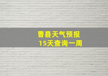 曹县天气预报15天查询一周