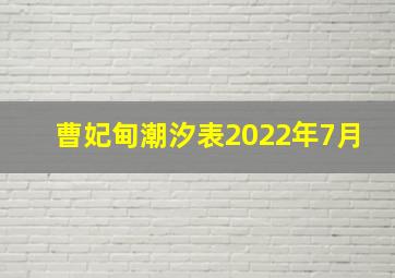 曹妃甸潮汐表2022年7月