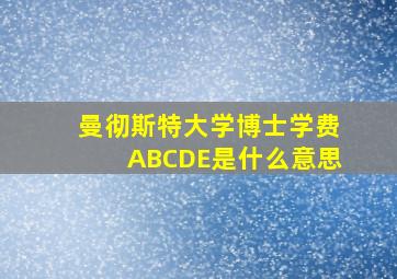 曼彻斯特大学博士学费ABCDE是什么意思